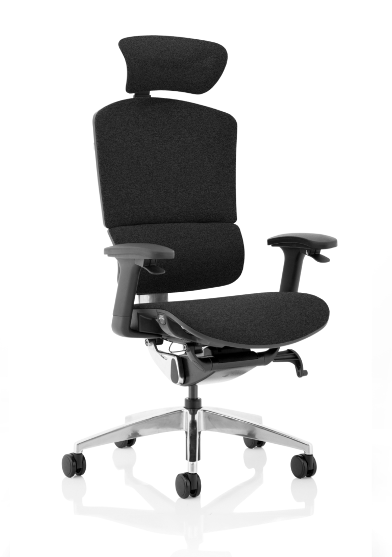 Optimised posture seating, featuring an ergonomic chair designed for back support.