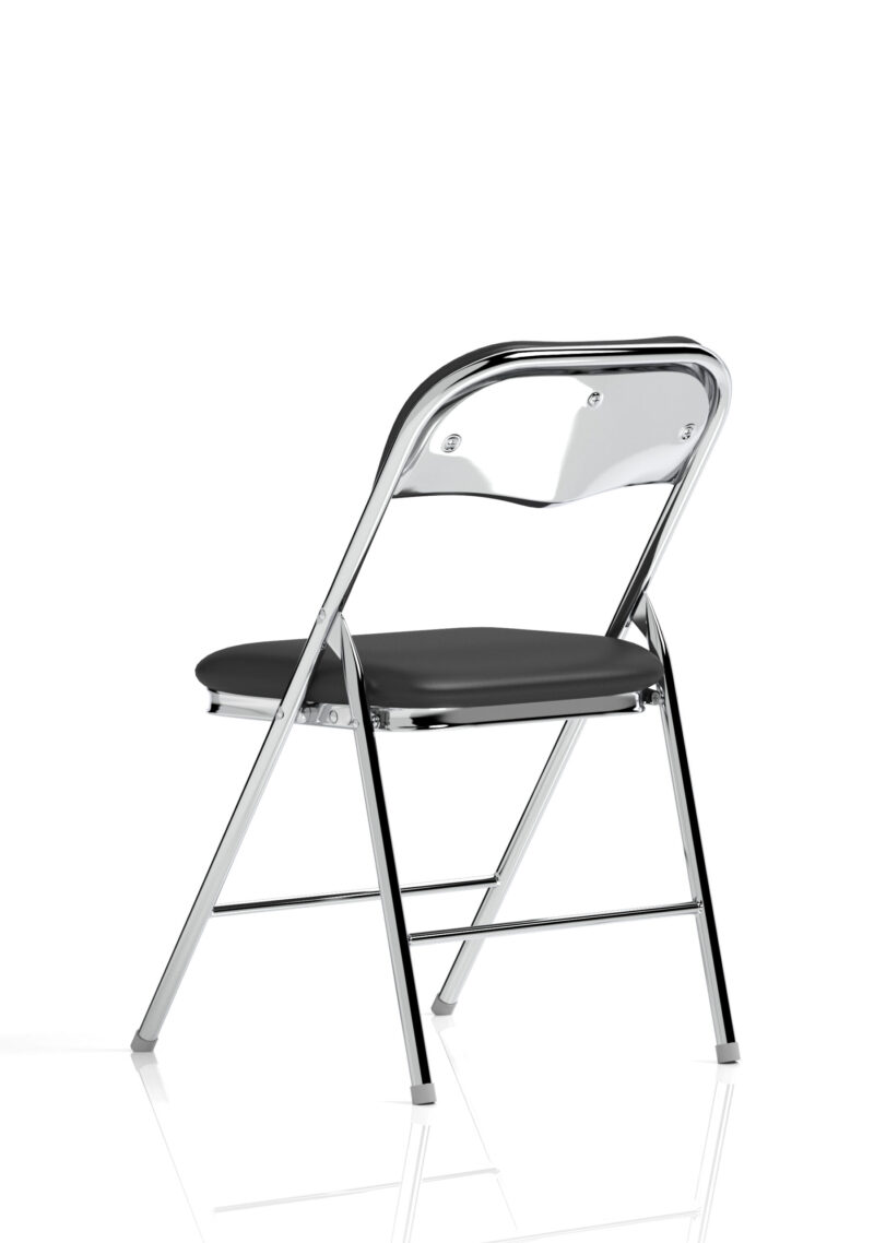Sicily Black Polyurethane Folding Chair - Image 13