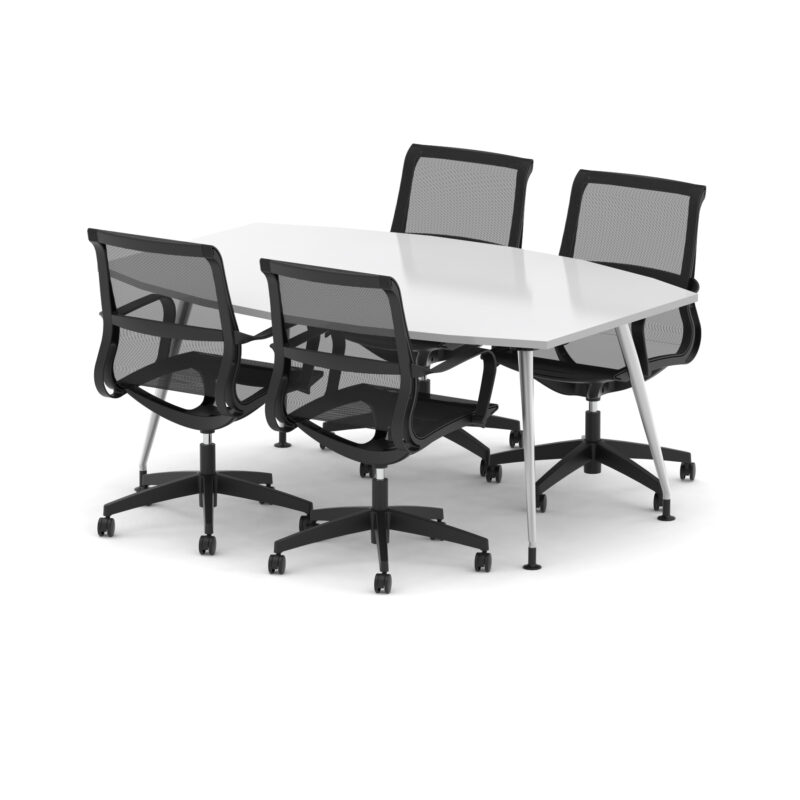 High Gloss 1800mm Writable Boardroom Table With Set Of Executive Chairs - Image 6