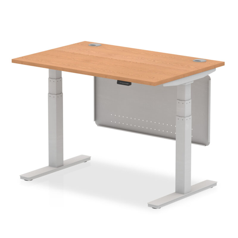 Air Height Adjustable Desk With Cable Ports With Steel Modesty Panel - Image 11