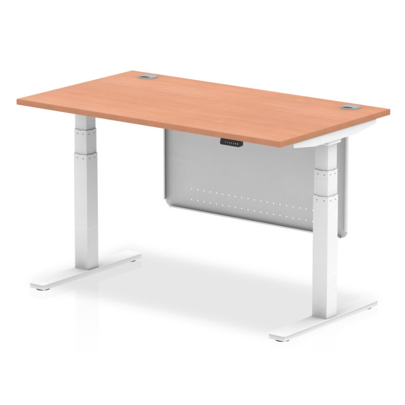 Air Height Adjustable Desk With Cable Ports With Steel Modesty Panel - Image 21