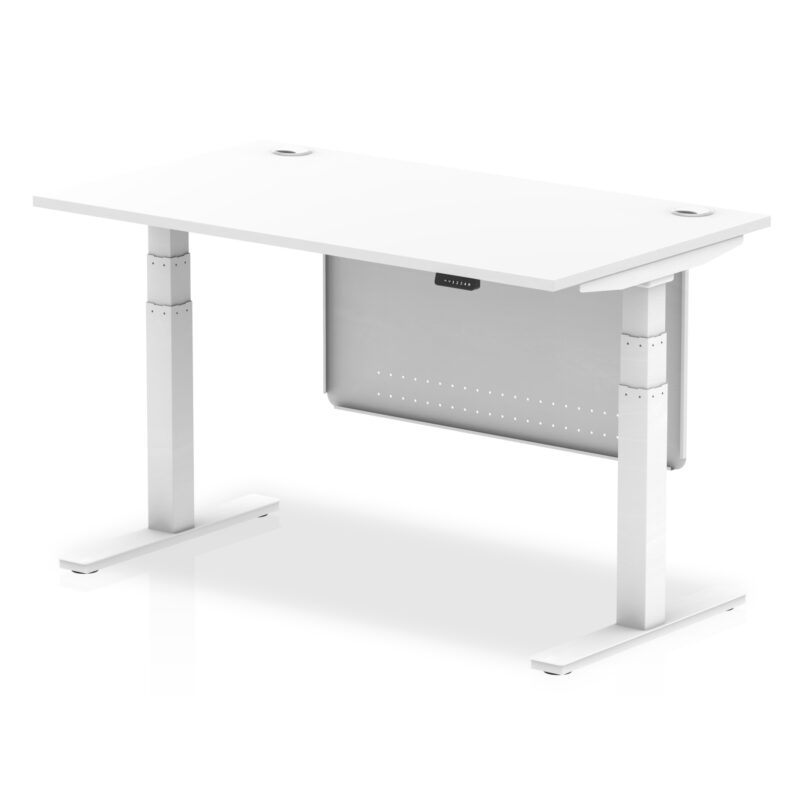 Air Height Adjustable Desk With Cable Ports With Steel Modesty Panel - Image 36