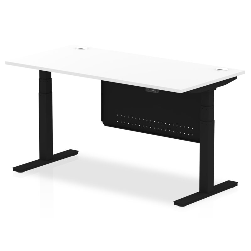 Air Height Adjustable Desk With Cable Ports With Steel Modesty Panel - Image 52