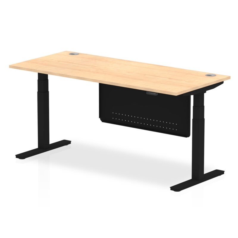 Air Height Adjustable Desk With Cable Ports With Steel Modesty Panel - Image 61
