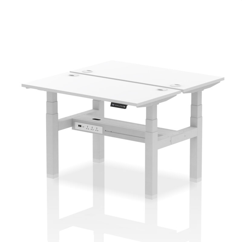 Air Back-to-Back Slimline Height Adjustable Bench Desk - 2 Person - Image 20