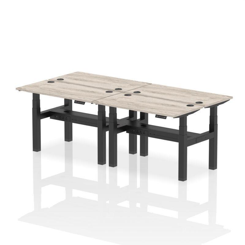 Air Back-to-Back Slimline Height Adjustable Bench Desk - 4 Person - Image 7