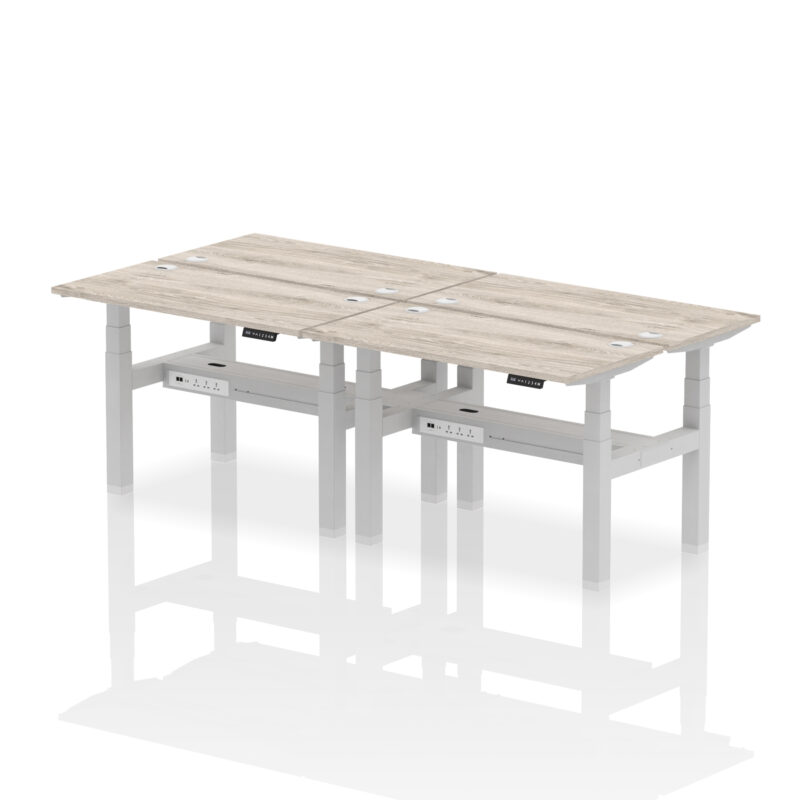 Air Back-to-Back Slimline Height Adjustable Bench Desk - 4 Person - Image 8