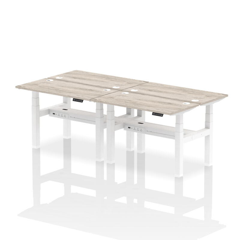 Air Back-to-Back Slimline Height Adjustable Bench Desk - 4 Person - Image 9