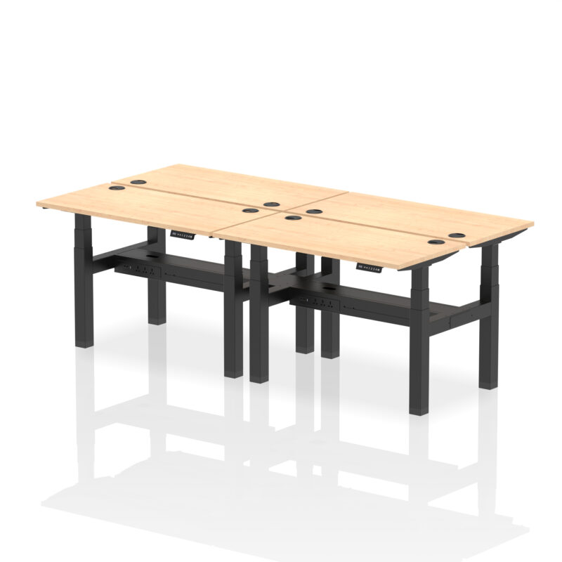 Air Back-to-Back Slimline Height Adjustable Bench Desk - 4 Person - Image 10