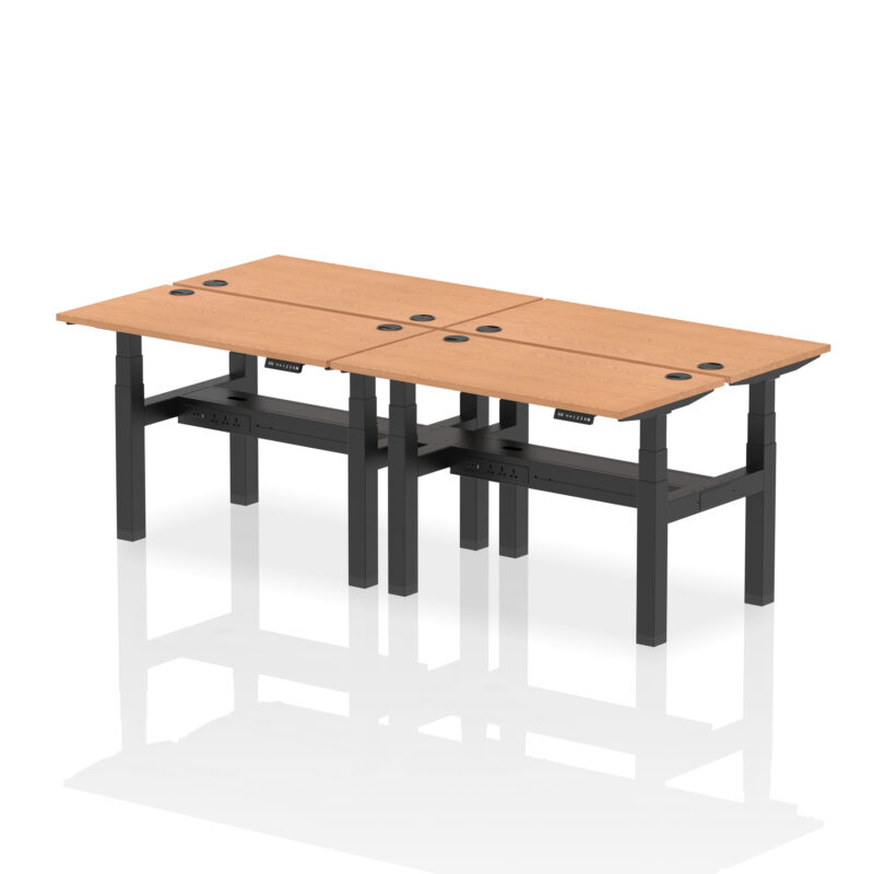 Air Back-to-Back Slimline Height Adjustable Bench Desk - 4 Person - Image 13