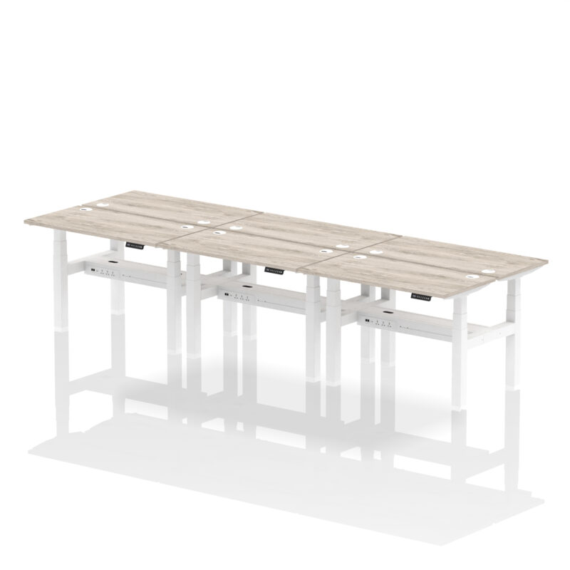 Air Back-to-Back Slimline Height Adjustable Bench Desk - 6 Person - Image 9