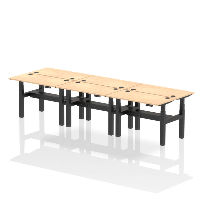 Air Back-to-Back Slimline Height Adjustable Bench Desk - 6 Person - Image 10