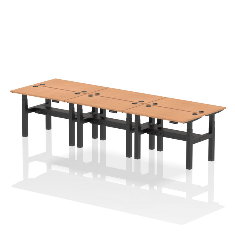 Air Back-to-Back Slimline Height Adjustable Bench Desk - 6 Person - Image 13