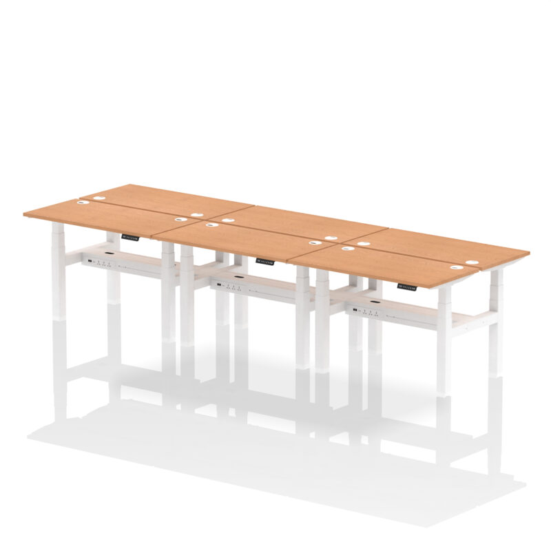 Air Back-to-Back Slimline Height Adjustable Bench Desk - 6 Person - Image 15