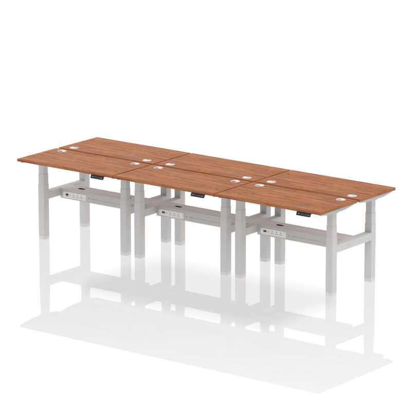 Air Back-to-Back Slimline Height Adjustable Bench Desk - 6 Person - Image 17