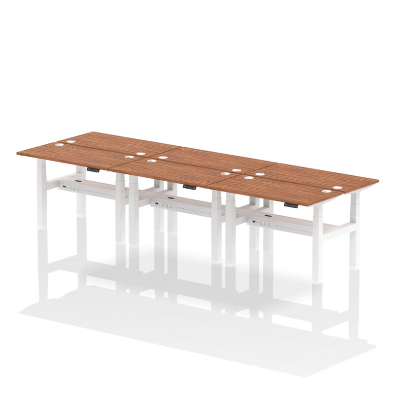 Air Back-to-Back Slimline Height Adjustable Bench Desk - 6 Person - Image 18