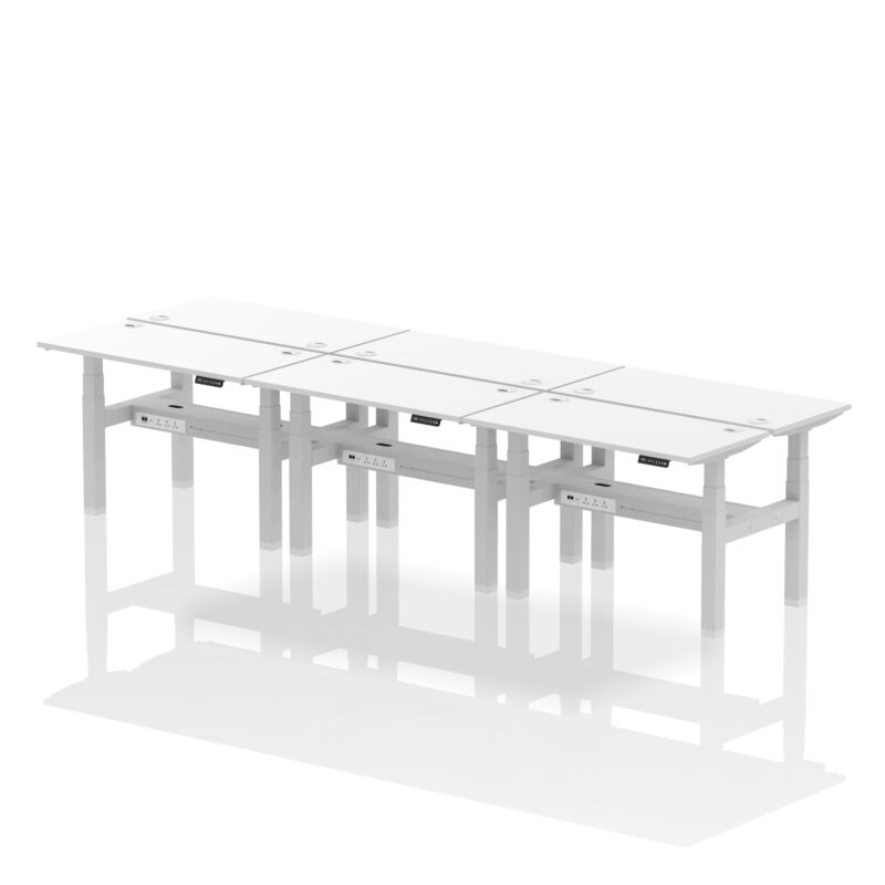 Air Back-to-Back Slimline Height Adjustable Bench Desk - 6 Person - Image 20