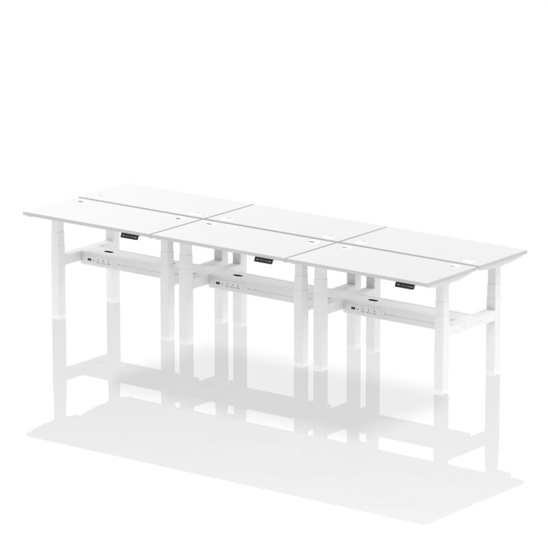 Air Back-to-Back Slimline Height Adjustable Bench Desk - 6 Person - Image 21