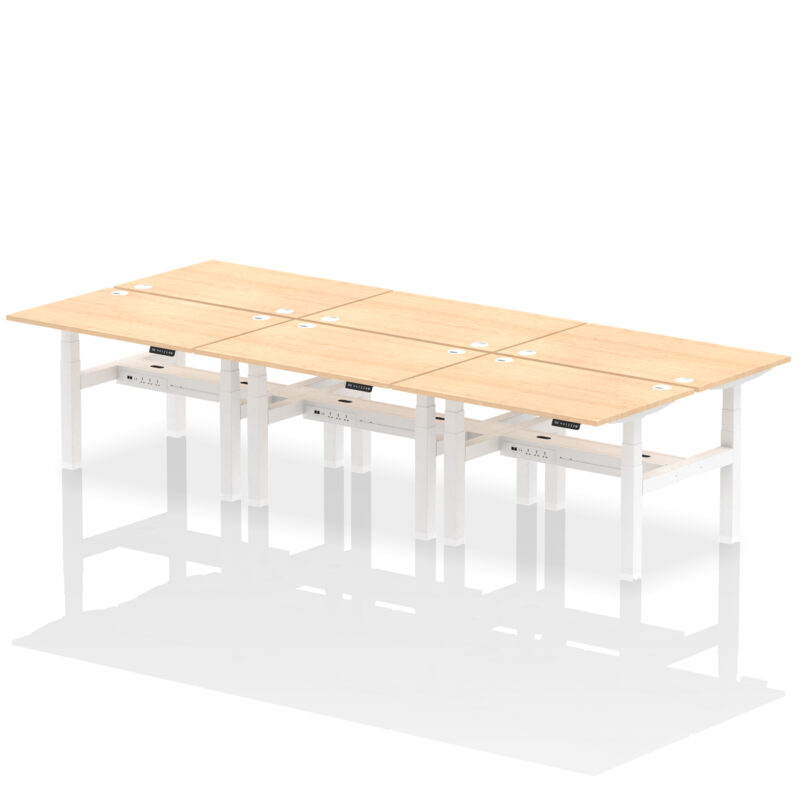 Air Back-to-Back Height Adjustable Bench Desk - 6 Person - Image 12