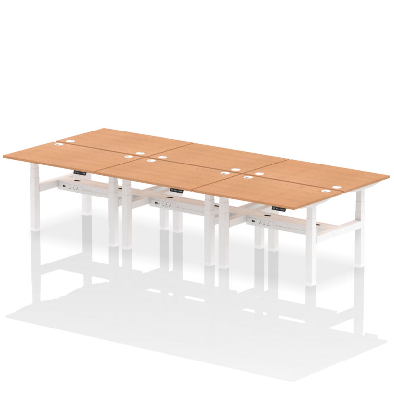 Air Back-to-Back Height Adjustable Bench Desk - 6 Person - Image 15