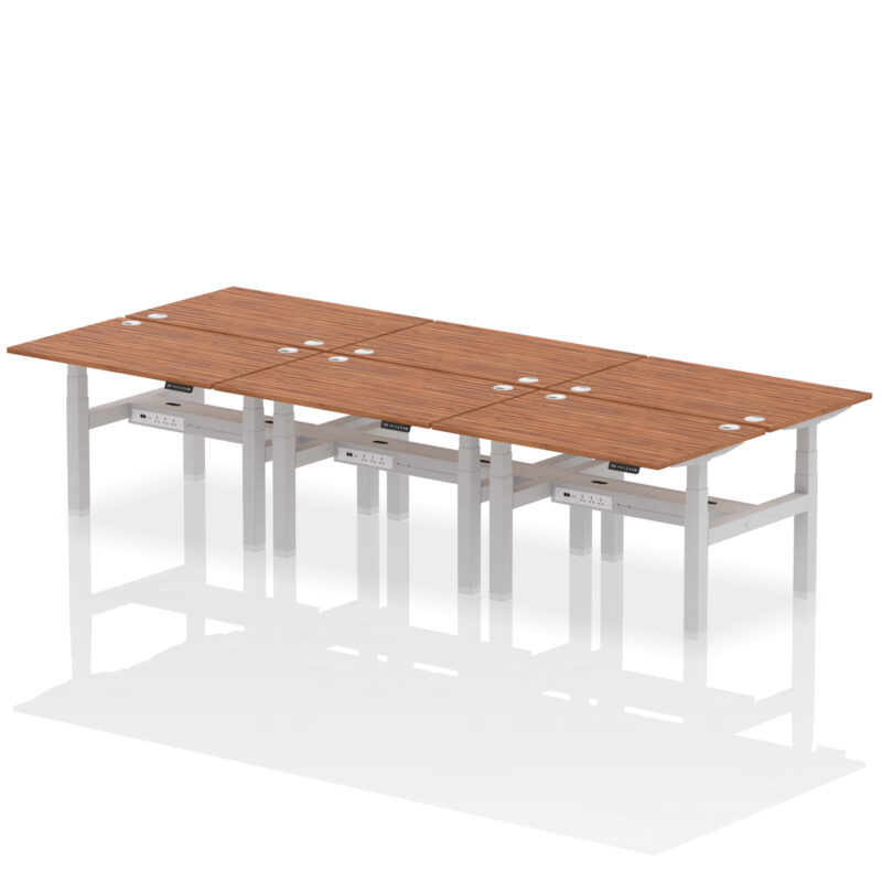 Air Back-to-Back Height Adjustable Bench Desk - 6 Person - Image 17