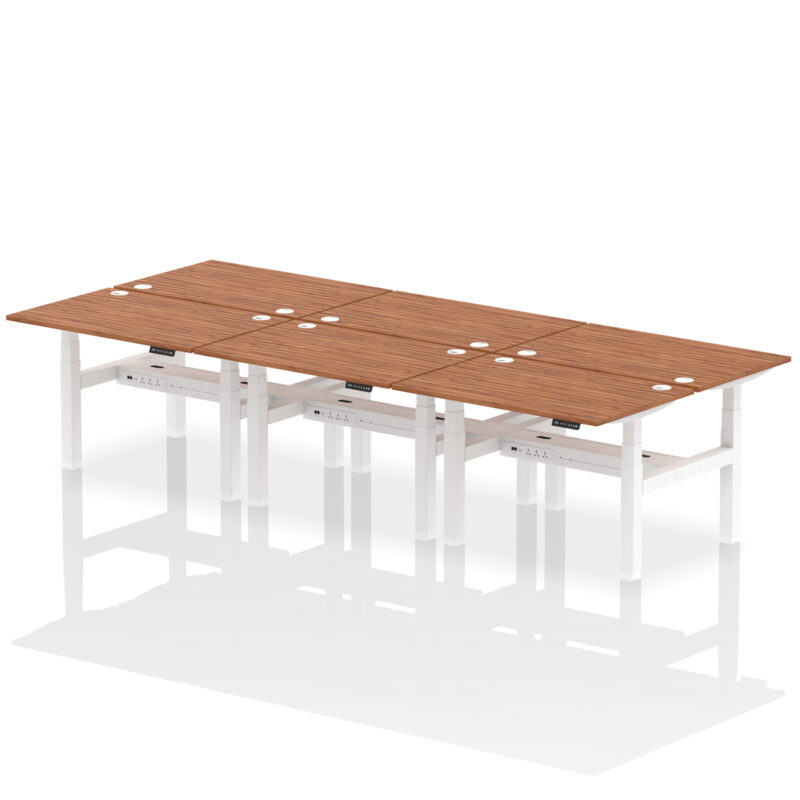Air Back-to-Back Height Adjustable Bench Desk - 6 Person - Image 18
