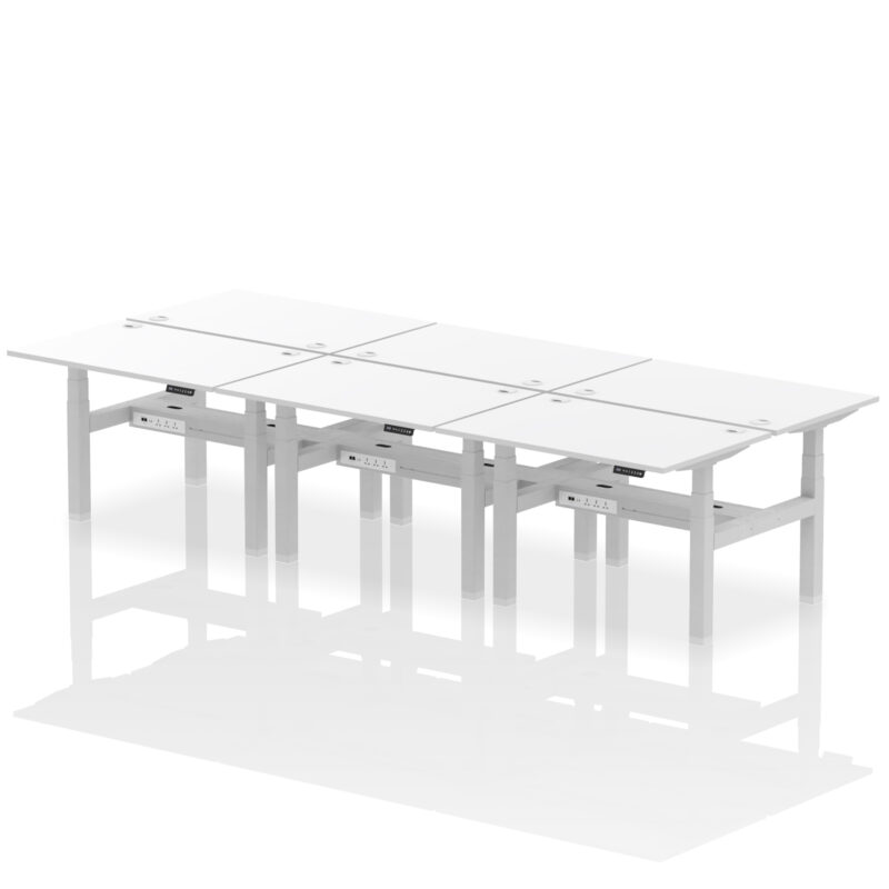 Air Back-to-Back Height Adjustable Bench Desk - 6 Person - Image 20