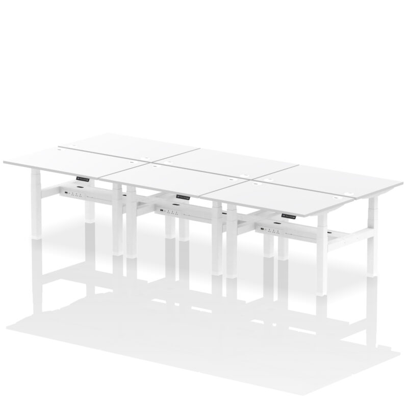 Air Back-to-Back Height Adjustable Bench Desk - 6 Person - Image 21