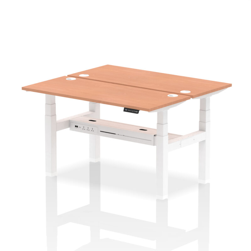 Air Back-to-Back Slimline Height Adjustable Bench Desk - 2 Person - Image 24