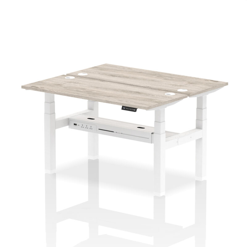 Air Back-to-Back Slimline Height Adjustable Bench Desk - 2 Person - Image 30