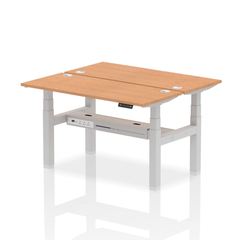 Air Back-to-Back Slimline Height Adjustable Bench Desk - 2 Person - Image 35
