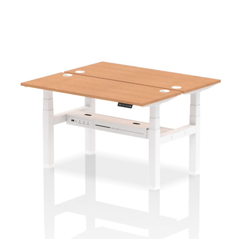 Air Back-to-Back Slimline Height Adjustable Bench Desk - 2 Person - Image 36
