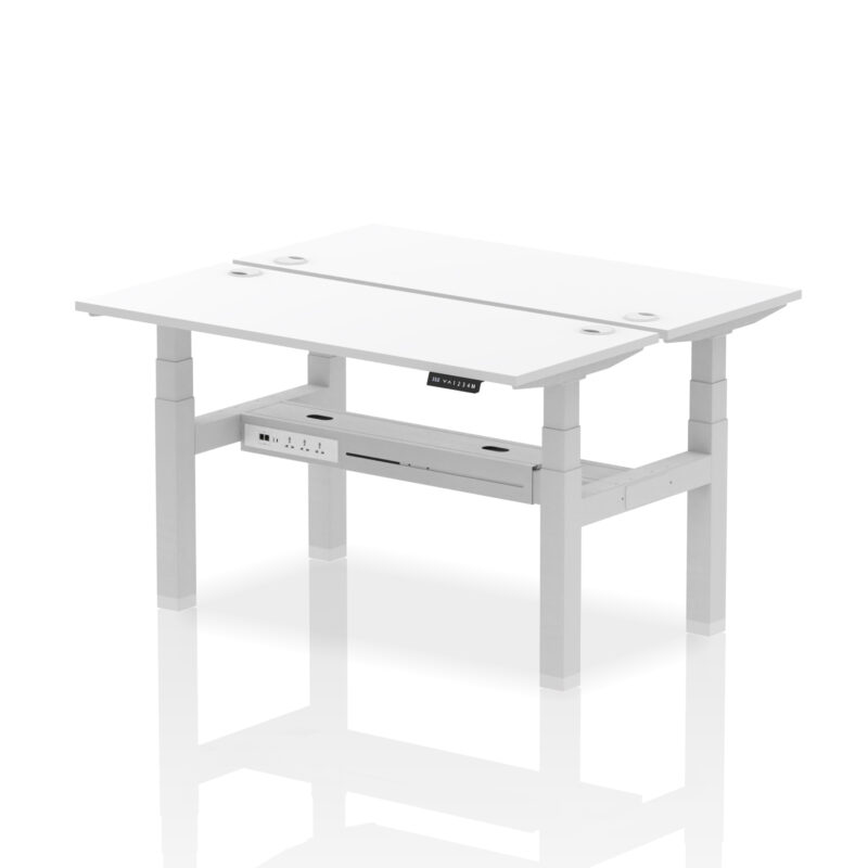 Air Back-to-Back Slimline Height Adjustable Bench Desk - 2 Person - Image 41