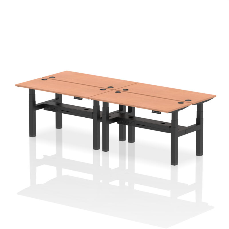 Air Back-to-Back Slimline Height Adjustable Bench Desk - 4 Person - Image 22