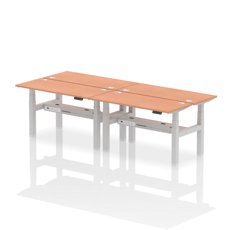 Air Back-to-Back Slimline Height Adjustable Bench Desk - 4 Person - Image 23