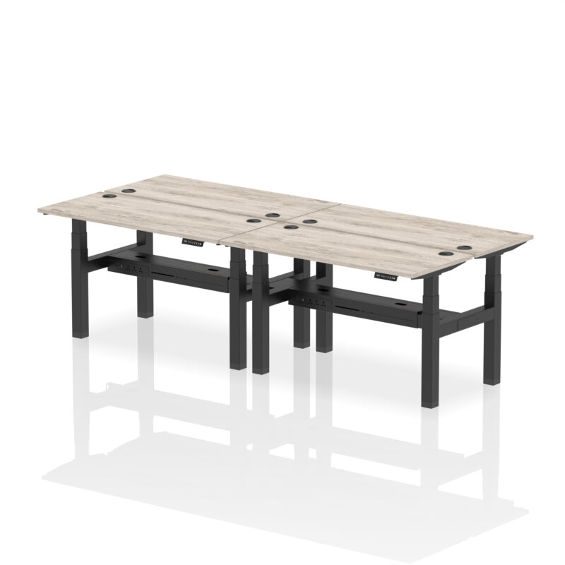 Air Back-to-Back Slimline Height Adjustable Bench Desk - 4 Person - Image 28