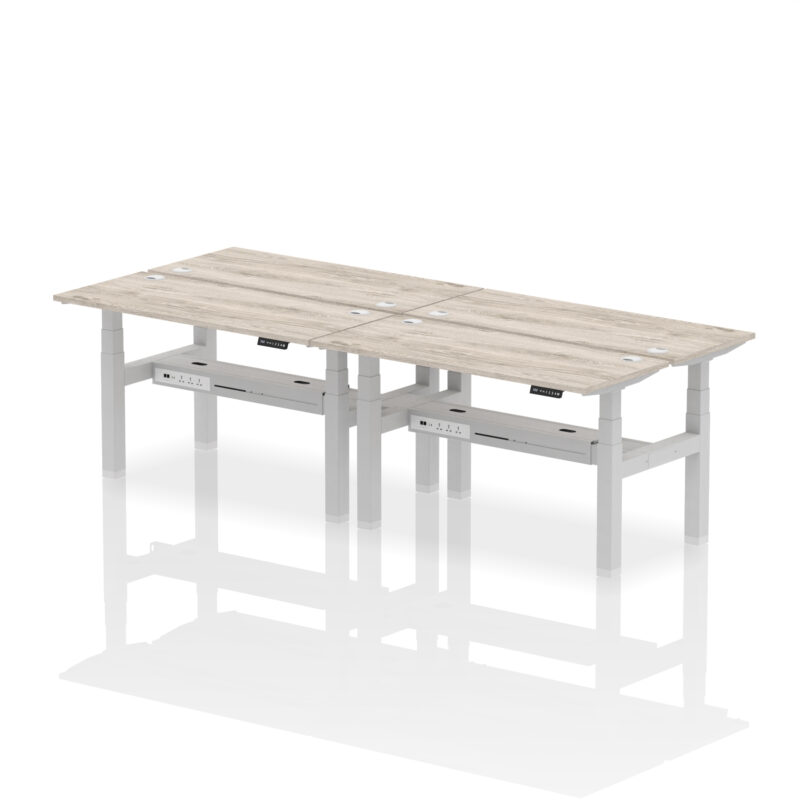 Air Back-to-Back Slimline Height Adjustable Bench Desk - 4 Person - Image 29