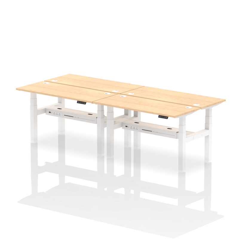 Air Back-to-Back Slimline Height Adjustable Bench Desk - 4 Person - Image 33
