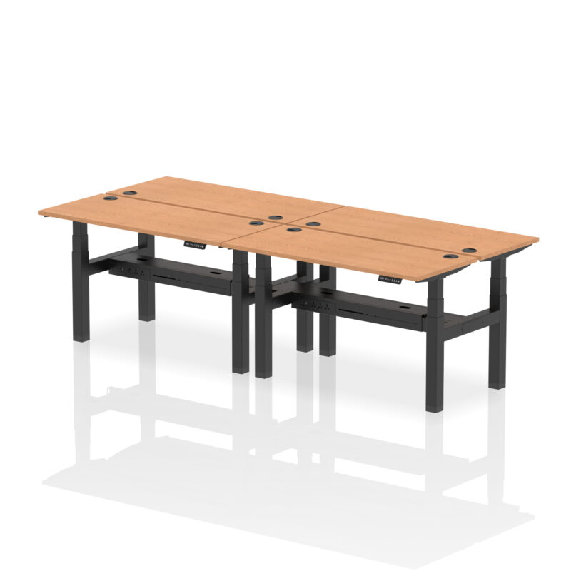 Air Back-to-Back Slimline Height Adjustable Bench Desk - 4 Person - Image 34