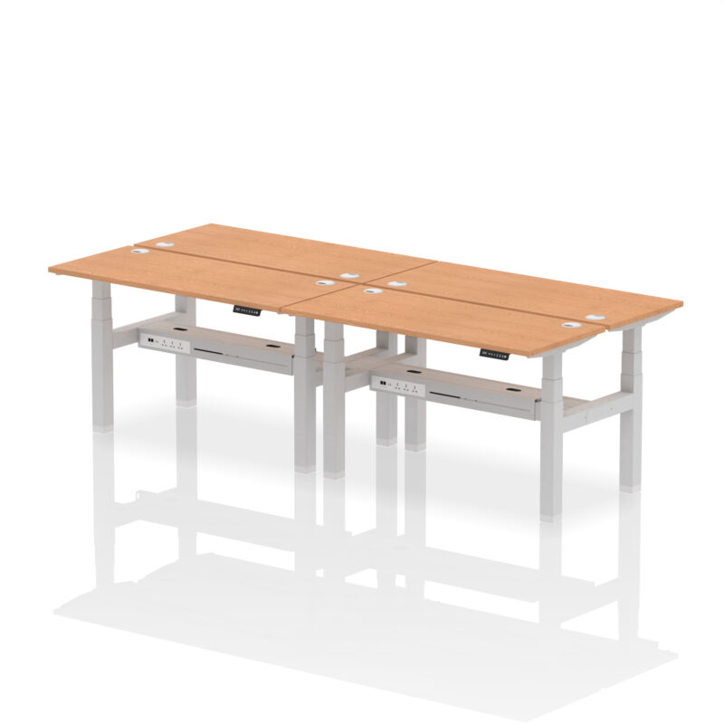 Air Back-to-Back Slimline Height Adjustable Bench Desk - 4 Person - Image 35