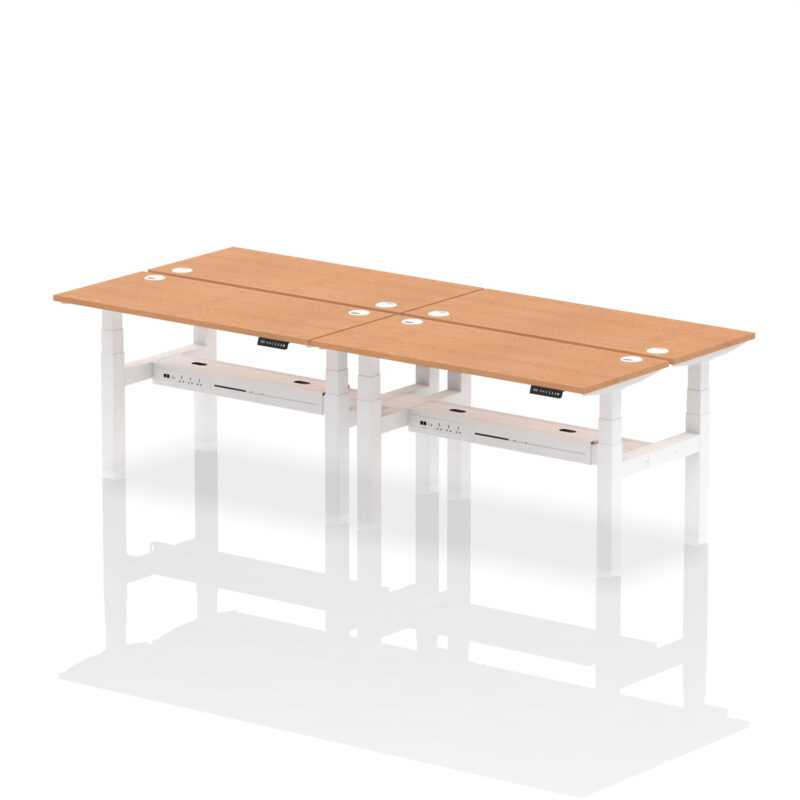 Air Back-to-Back Slimline Height Adjustable Bench Desk - 4 Person - Image 36