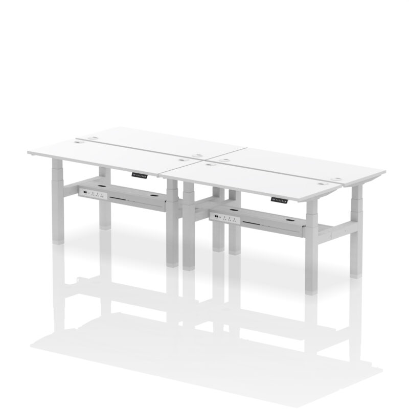 Air Back-to-Back Slimline Height Adjustable Bench Desk - 4 Person - Image 41