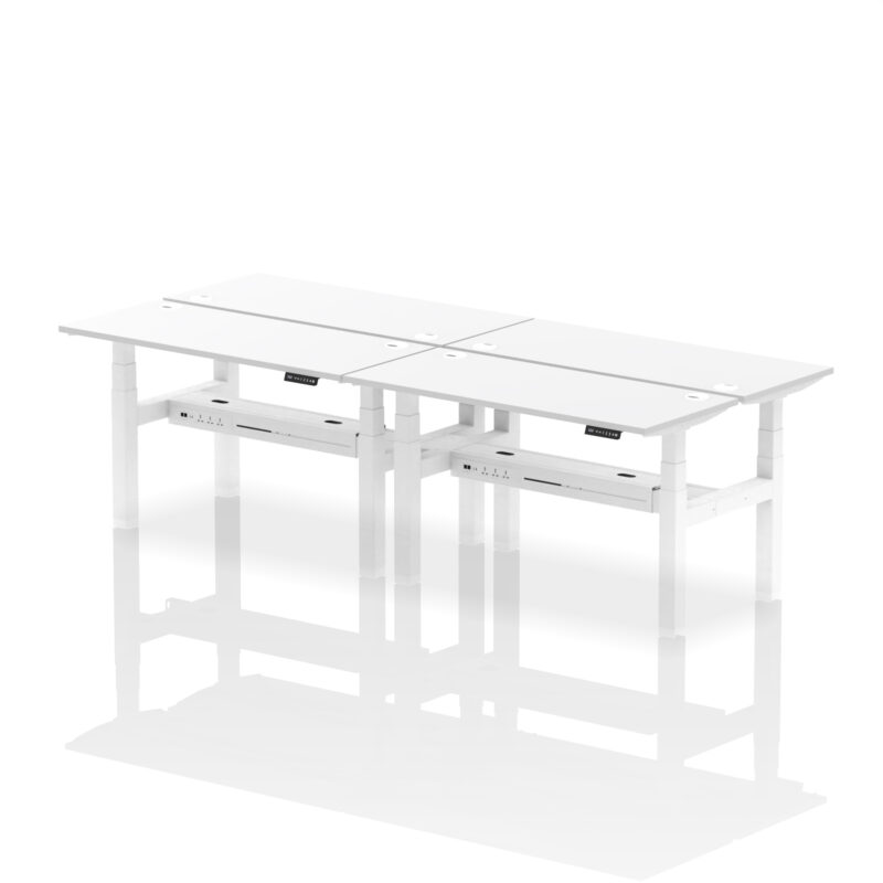 Air Back-to-Back Slimline Height Adjustable Bench Desk - 4 Person - Image 42