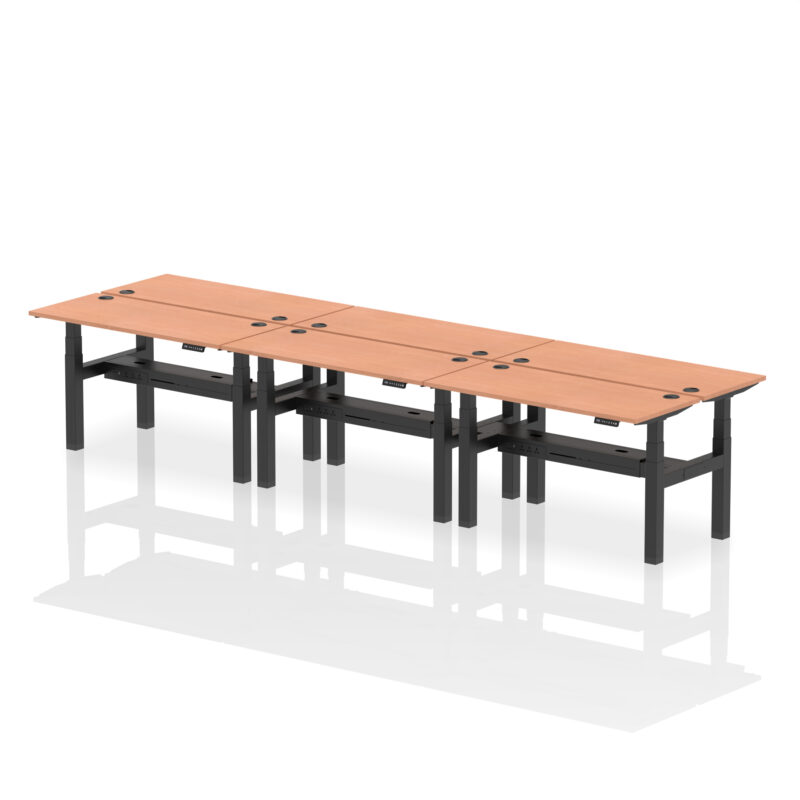 Air Back-to-Back Slimline Height Adjustable Bench Desk - 6 Person - Image 22