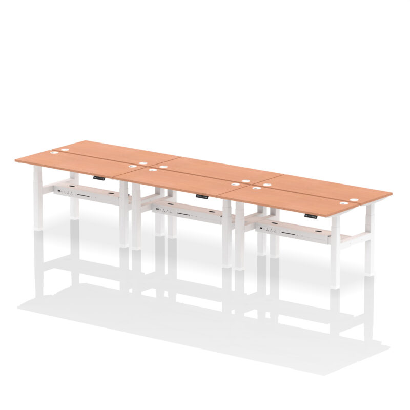 Air Back-to-Back Slimline Height Adjustable Bench Desk - 6 Person - Image 24