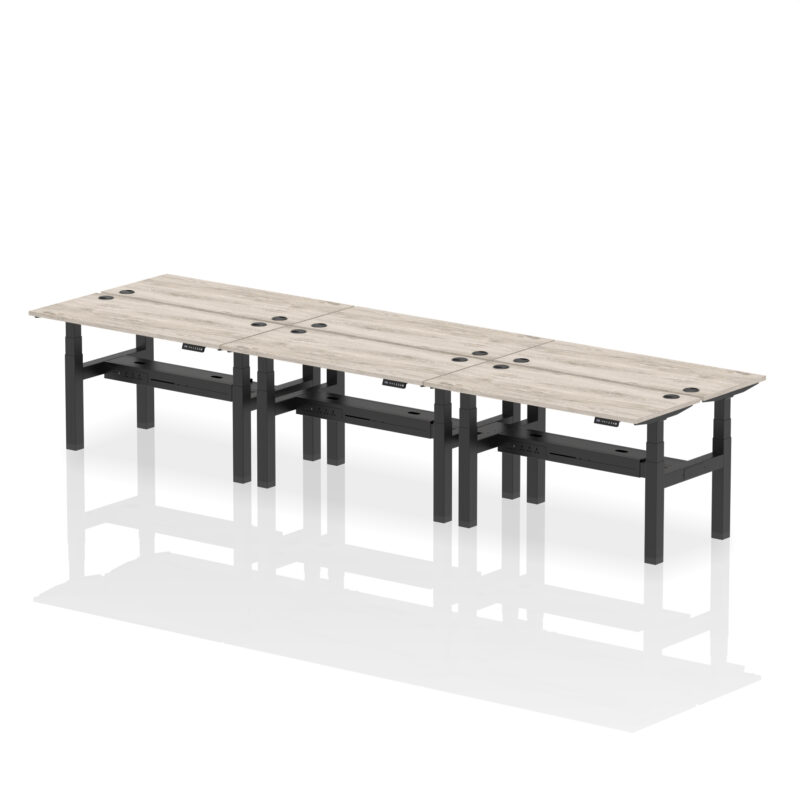Air Back-to-Back Slimline Height Adjustable Bench Desk - 6 Person - Image 28