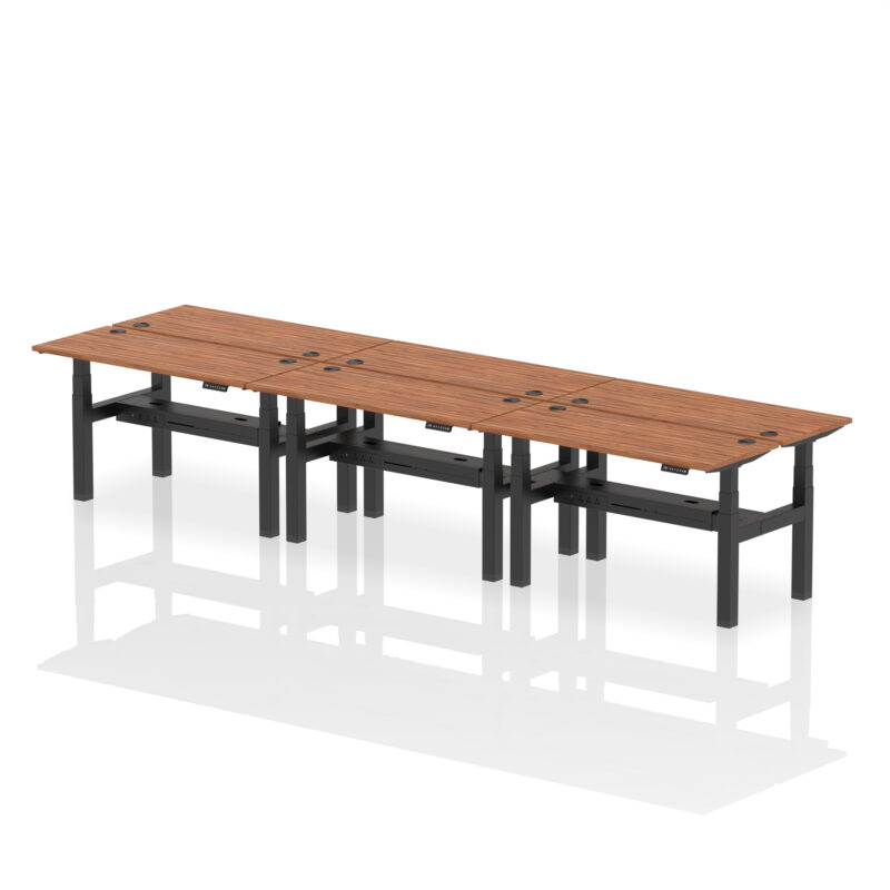 Air Back-to-Back Slimline Height Adjustable Bench Desk - 6 Person - Image 37