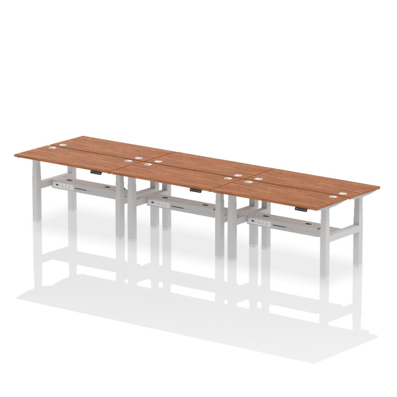 Air Back-to-Back Slimline Height Adjustable Bench Desk - 6 Person - Image 38