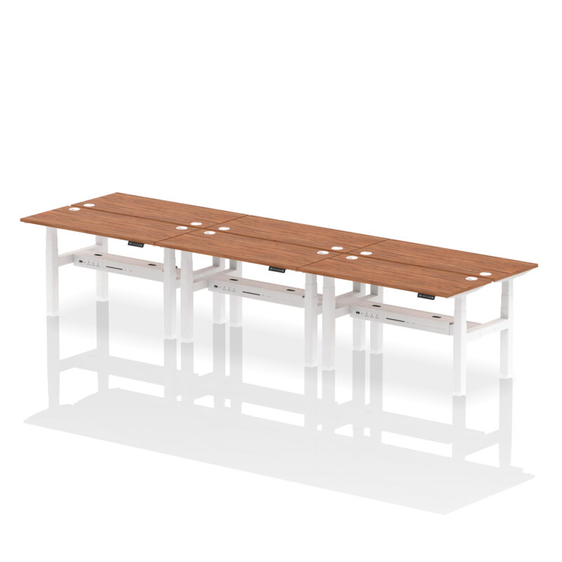 Air Back-to-Back Slimline Height Adjustable Bench Desk - 6 Person - Image 39