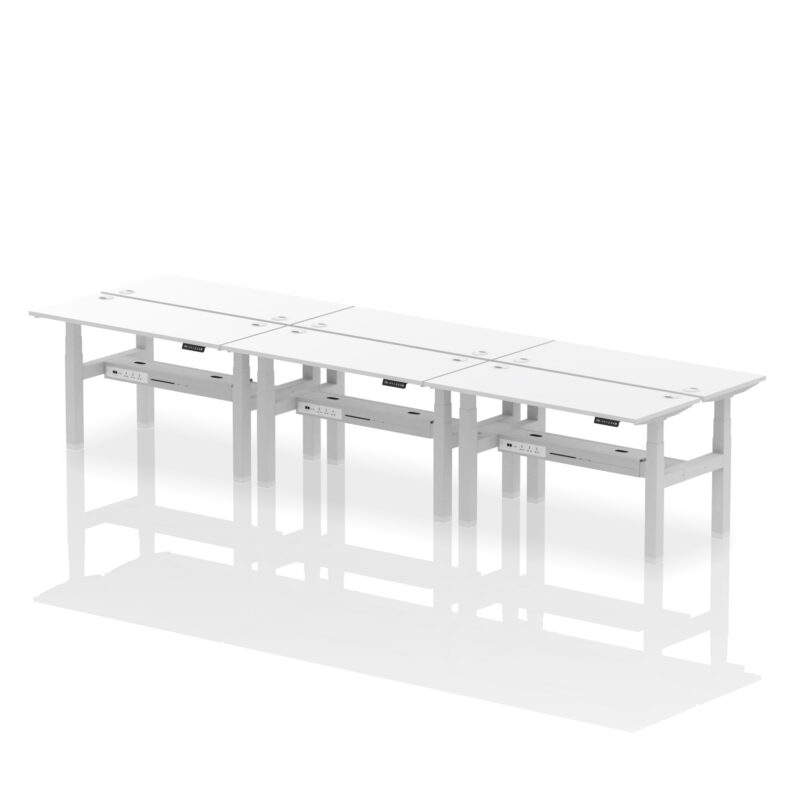 Air Back-to-Back Slimline Height Adjustable Bench Desk - 6 Person - Image 41
